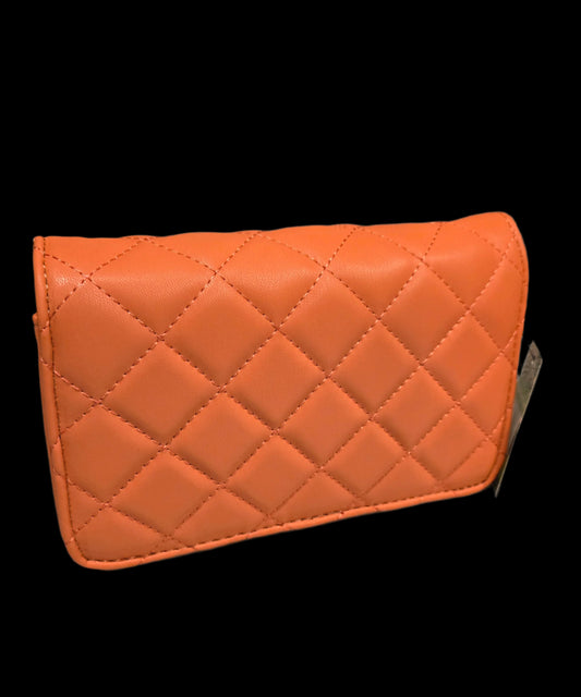 Badgely Mishcka Coral Diamond Quilted Crossbody Bag With Pearls - Small