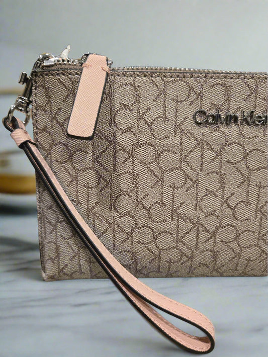 Calvin Klein Almost Taupe Blossom Wristlet Wallet