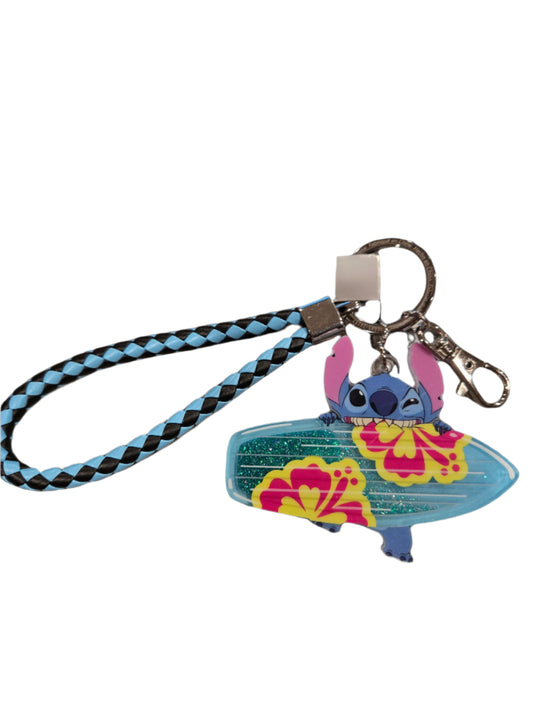 Disney Parks Stitch Surfboard Keychain Bag Clip