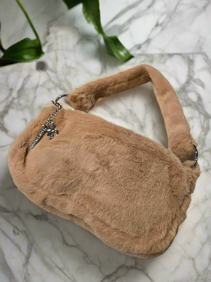 Gilda Paris Plush Faux Fur Shoulder Bag