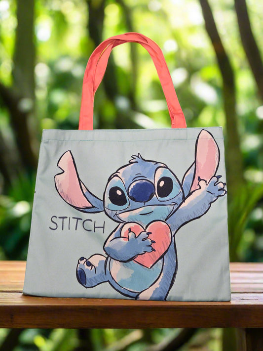 Disney Stitch Holding Heart Polyester Tote