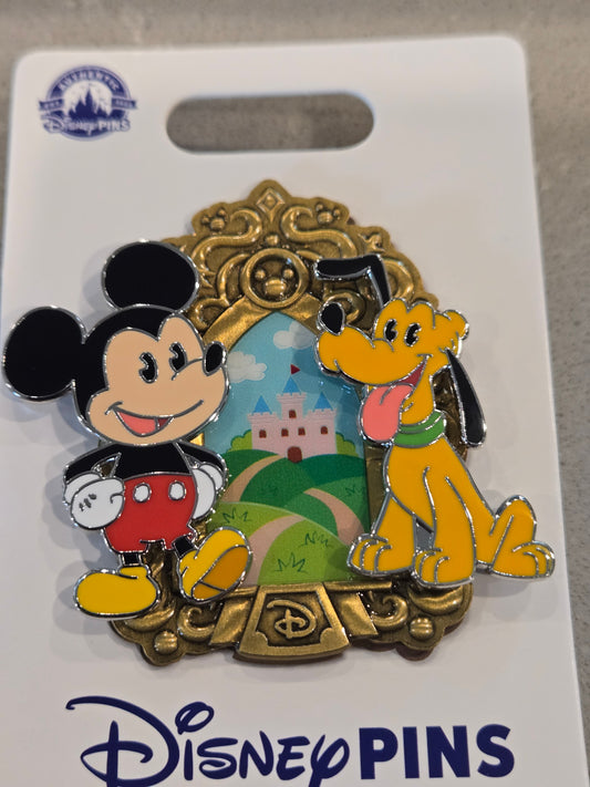 Disney Parks Build-A-Pin Mickey Mouse and Pluto Enamel Trading Pin