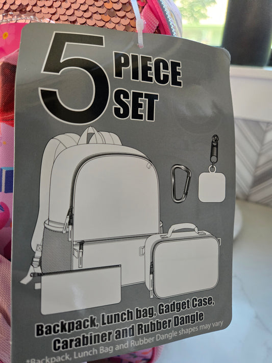 Disney Princess Sequin 5-Piece Set Backpack