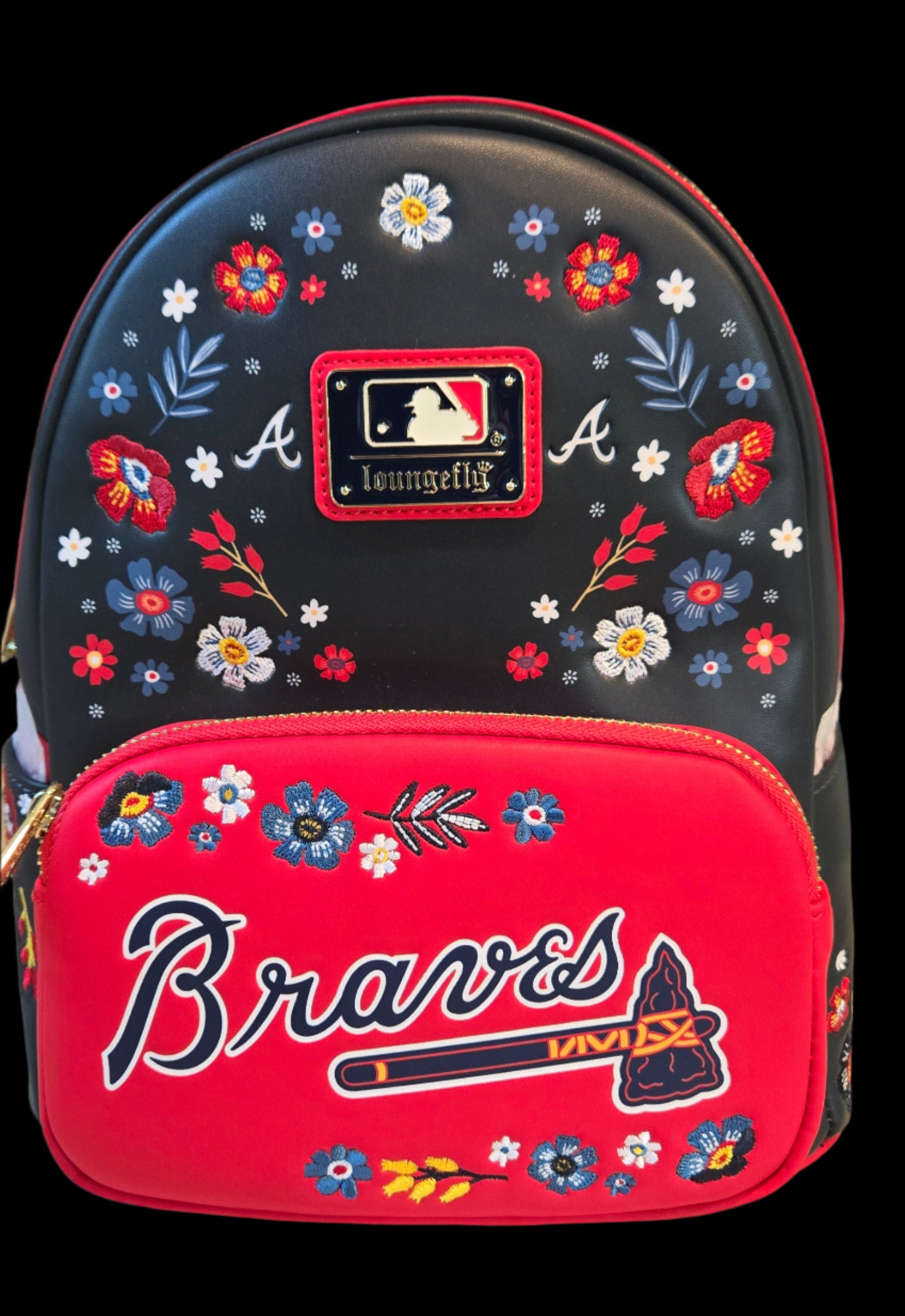 baseball mini backpack BP: MLB Atlanta Braves Baseball Floral Mini Backpack – Boise Bags