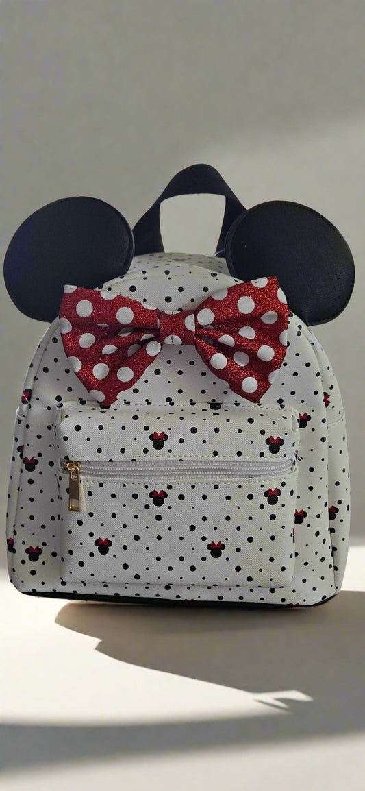 Disney Minnie Mouse White Polka Dot Mini Backpack