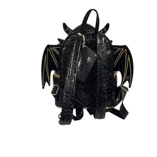 Loungefly Fantasy Books Gold & Black Fourth Wing Inspired Empyrean Dragon Mini Backpack