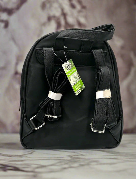 Badgely Mischka Black Nylon Mini Backpack