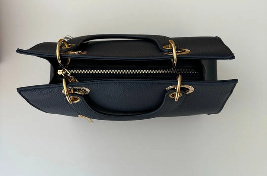 Badgely Mischka Navy Tote Luxury Handbag
