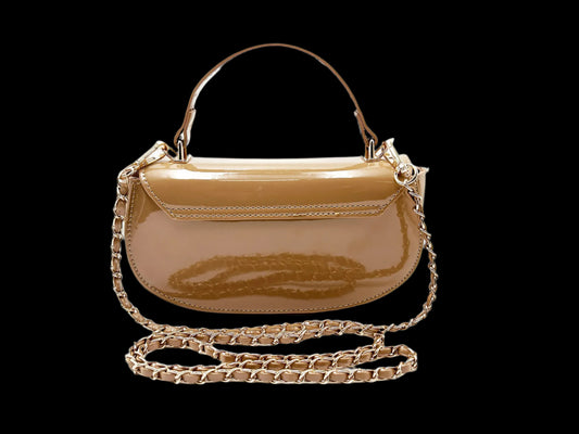Valentino Orlandi Taupe Patent Leather Crossbody