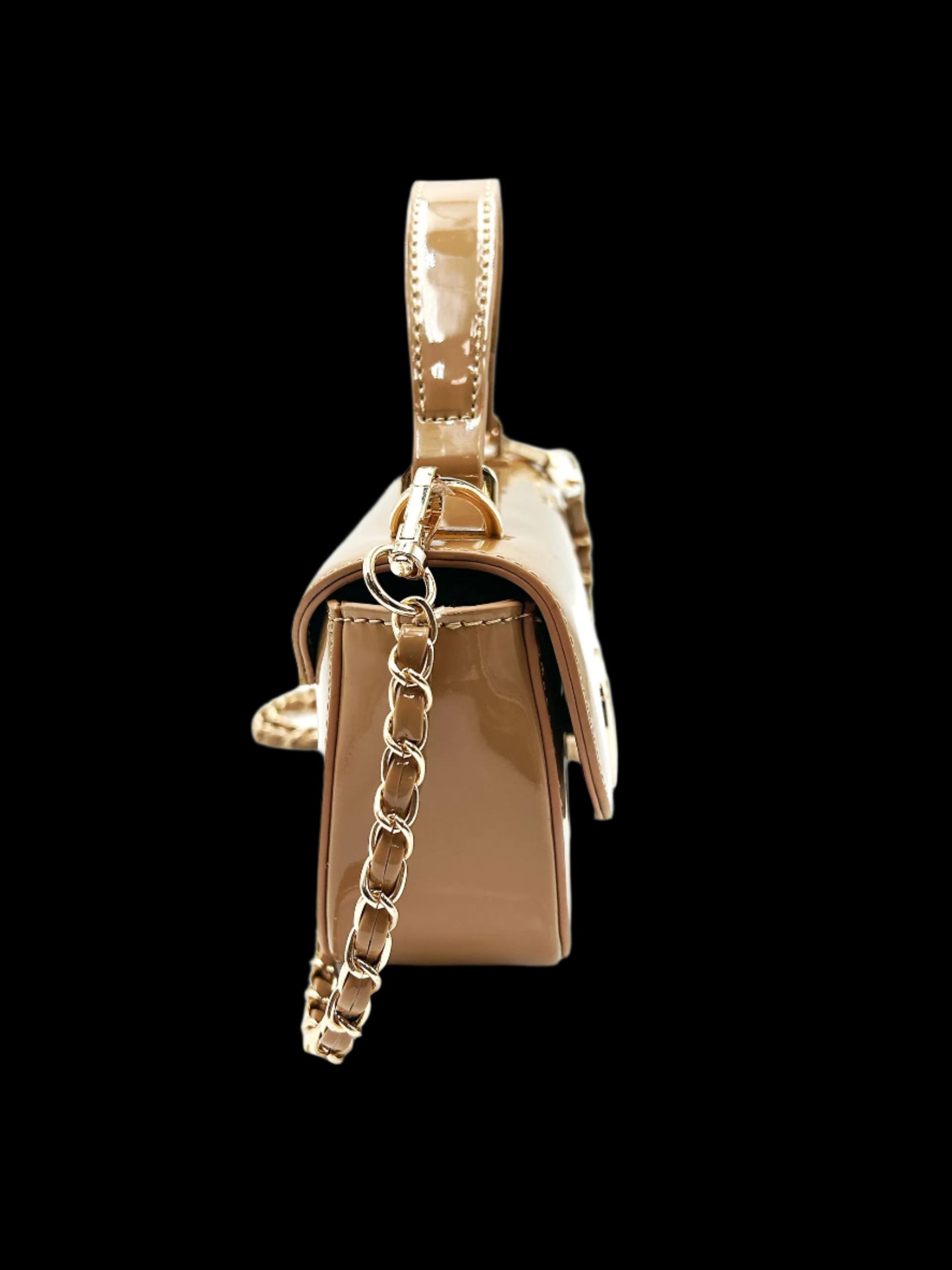 Valentino Orlandi Taupe Patent Leather Crossbody