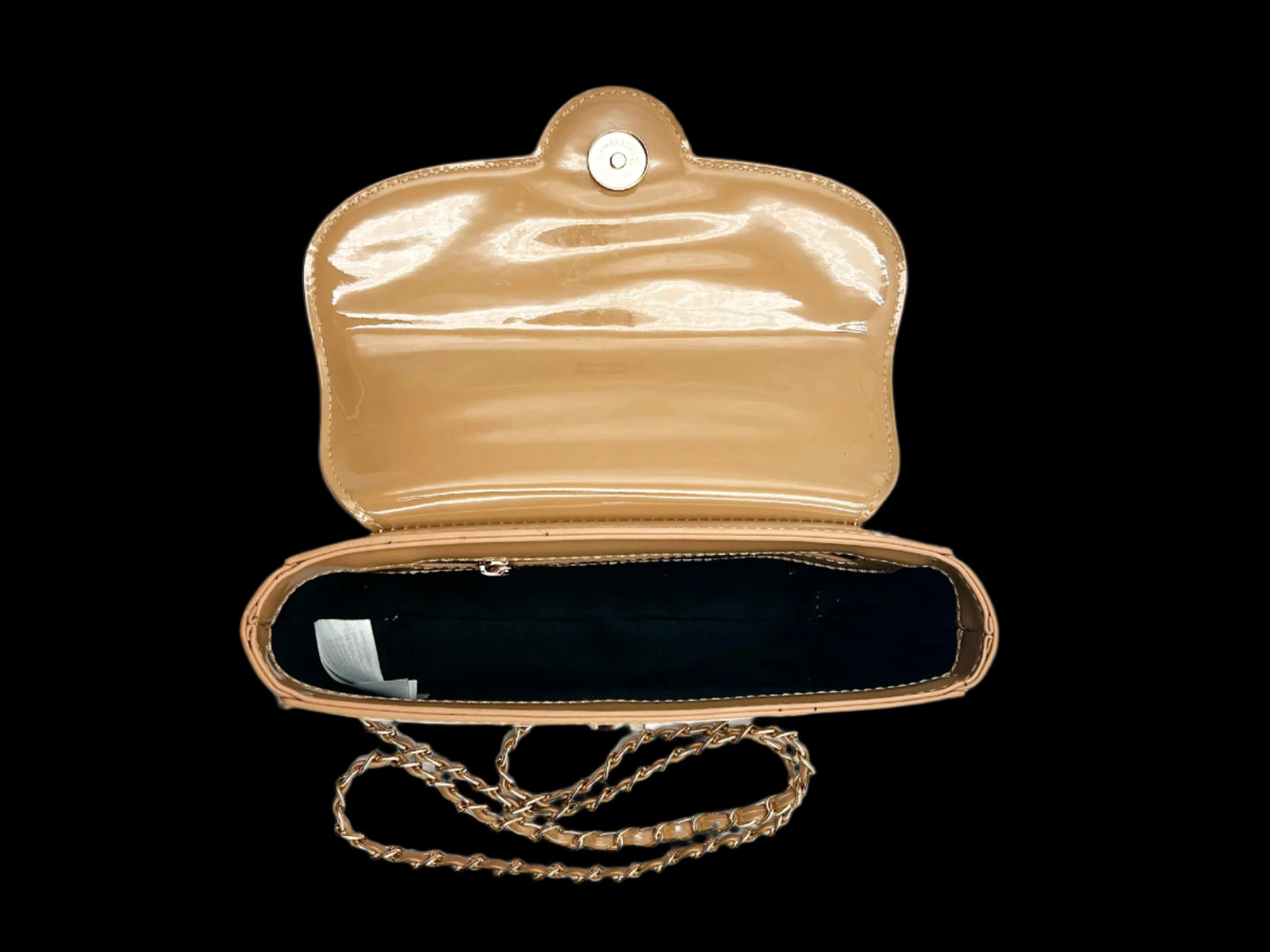 Valentino Orlandi Taupe Patent Leather Crossbody