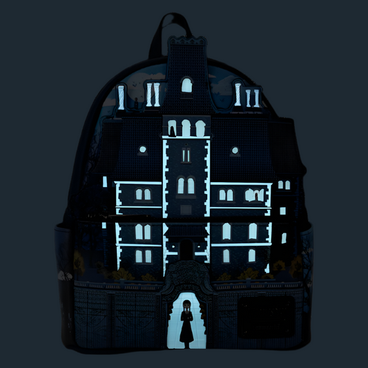 Wednesday Addams Nevermore Academy Glow in the Dark Mini Backpack