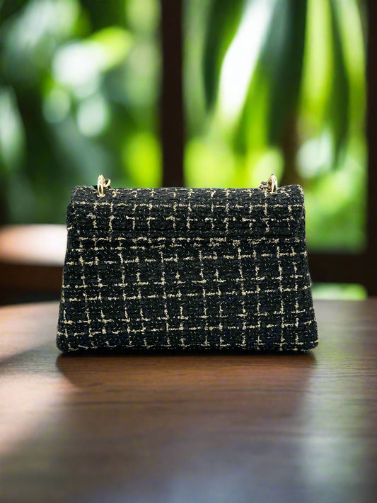 Badgley Mischka Black Textured Messenger Handbag