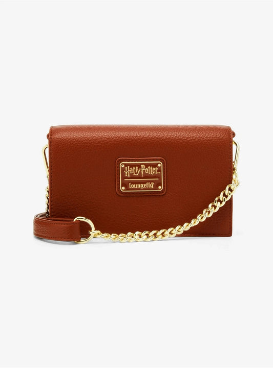 Harry Potter Deathly Hallows Elder Wand Small Brown Gold Crossbody