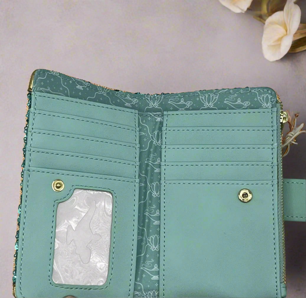 Disney Aladdin Princess Jasmine Sequin Bifold Wallet