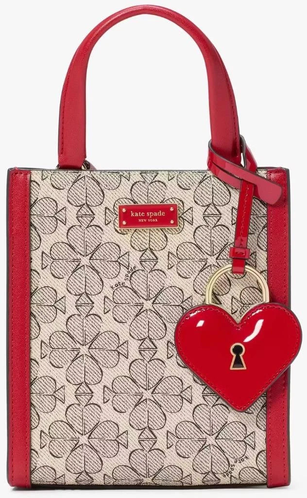 Kate Spade Key to My Heart Spade Flower Manhattan Mini Tote