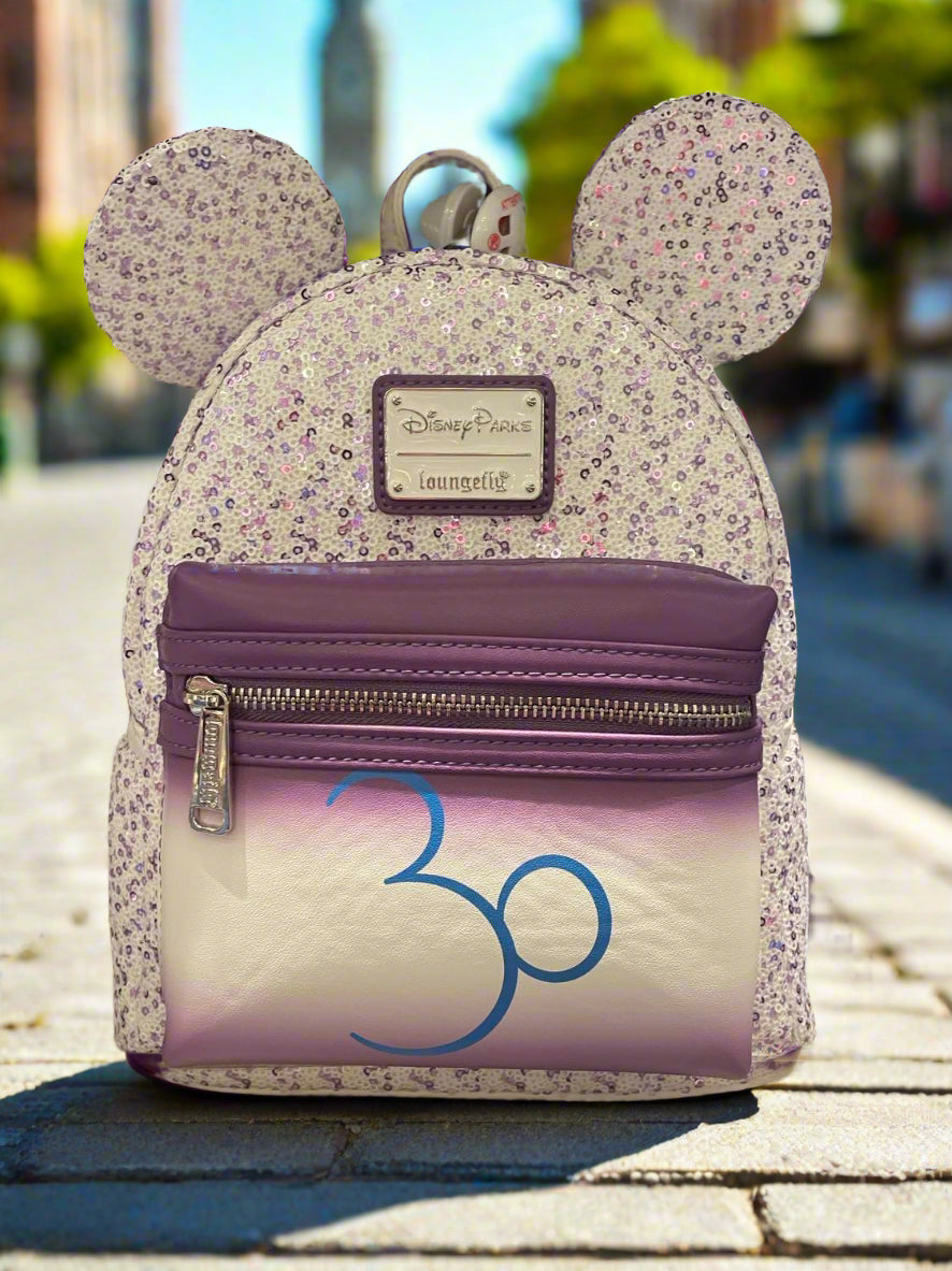 Disney Limited Edition Disneyland Paris 30th Anniversary Grand Finale Sequin Mini Backpack