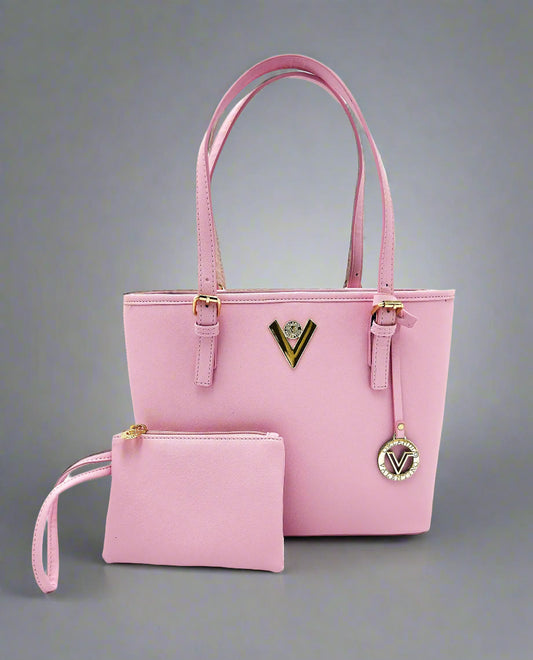 Valentino Orlandi Pink Tote with Wallet Attached