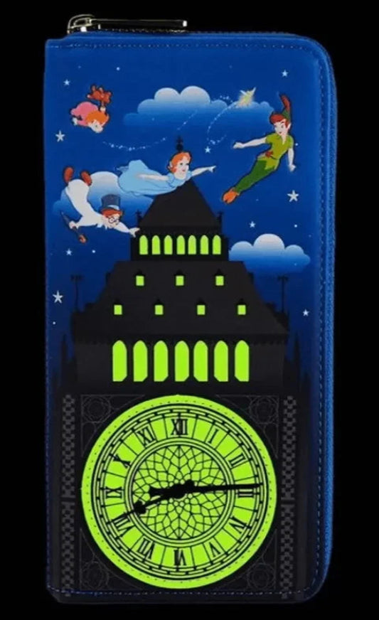 Disney Peter Pan Glow Clock Zip Around Wallet Loungefly