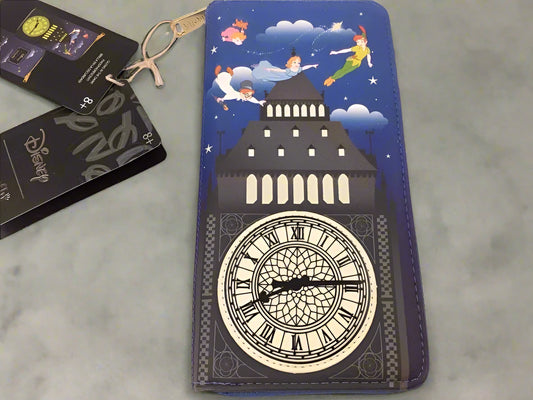 Disney Peter Pan Glow Clock Zip Around Wallet Loungefly