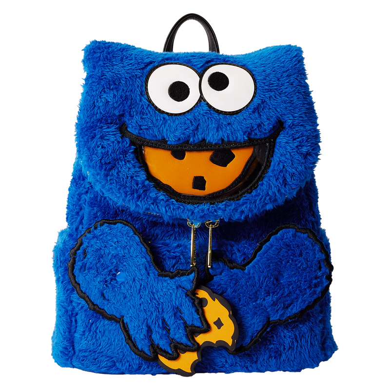 Sesame Street Cookie Monster Plush Cosplay Mini Backpack with Coin Bag