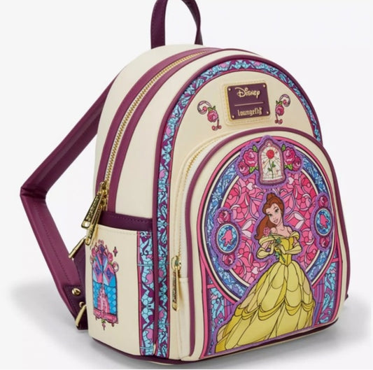 Disney Beauty and the Beast Belle Portrait Stained Glass Mini Backpack