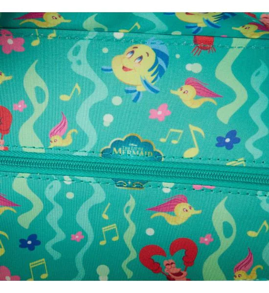 Disney The Little Mermaid Ariel Face 35th Anniversary Glow in the Dark Crossbody Bag