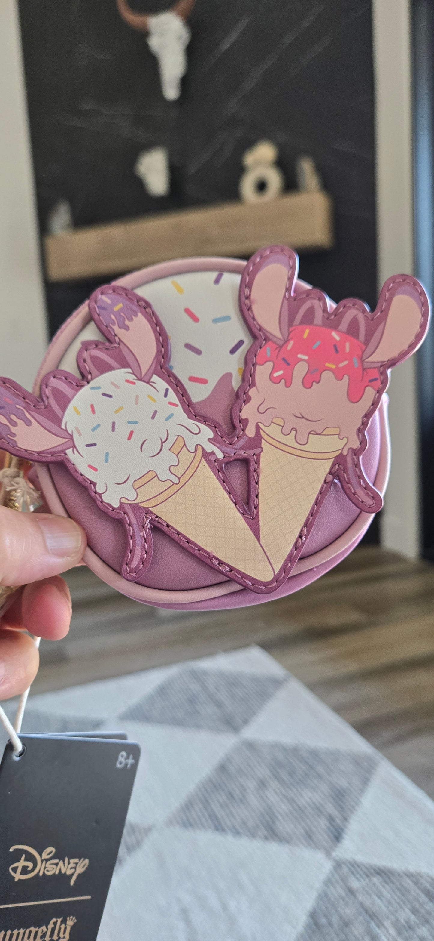 Disney Lilo and Stitch Angel Ice Cream Coin Purse Hard Tag