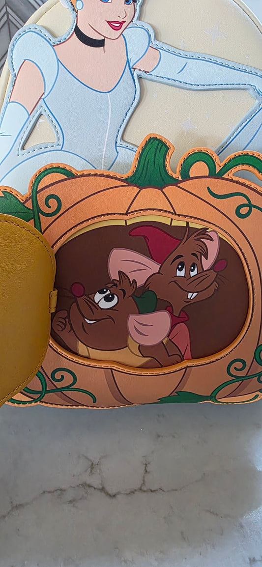 BP: Loungefly Disney Cinderella Ballgown Pumpkin With Mice Mini Backpack