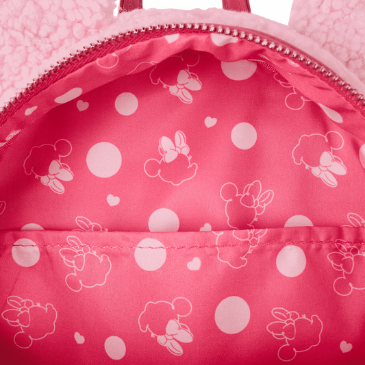 Disney Minnie Mouse Hearts Strawberry Scented Sherpa Mini Backpack