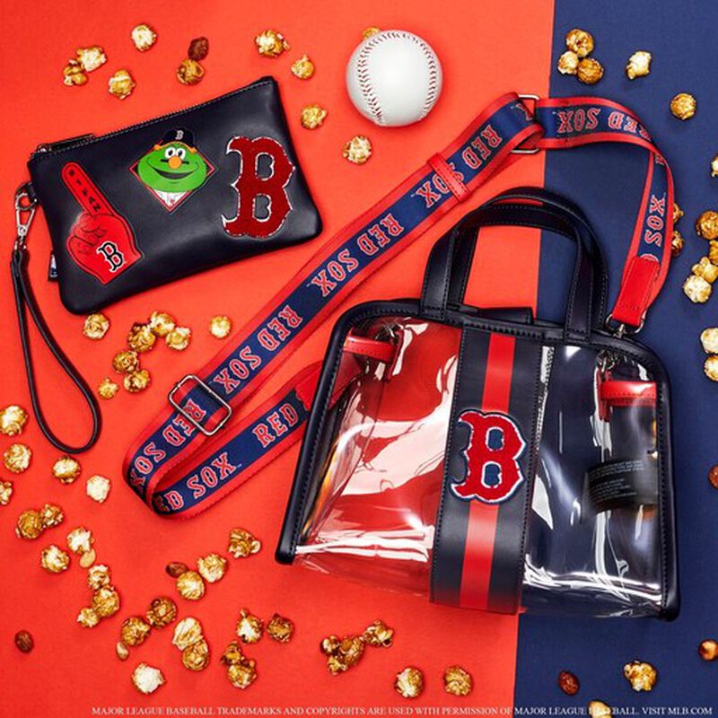 MLB Boston Red Sox Clear Tote Crossbody Stadium Bag with Pouch