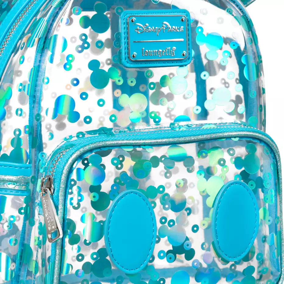 Disney Parks Mickey Mouse Icon Clear Blue Mini Backpack