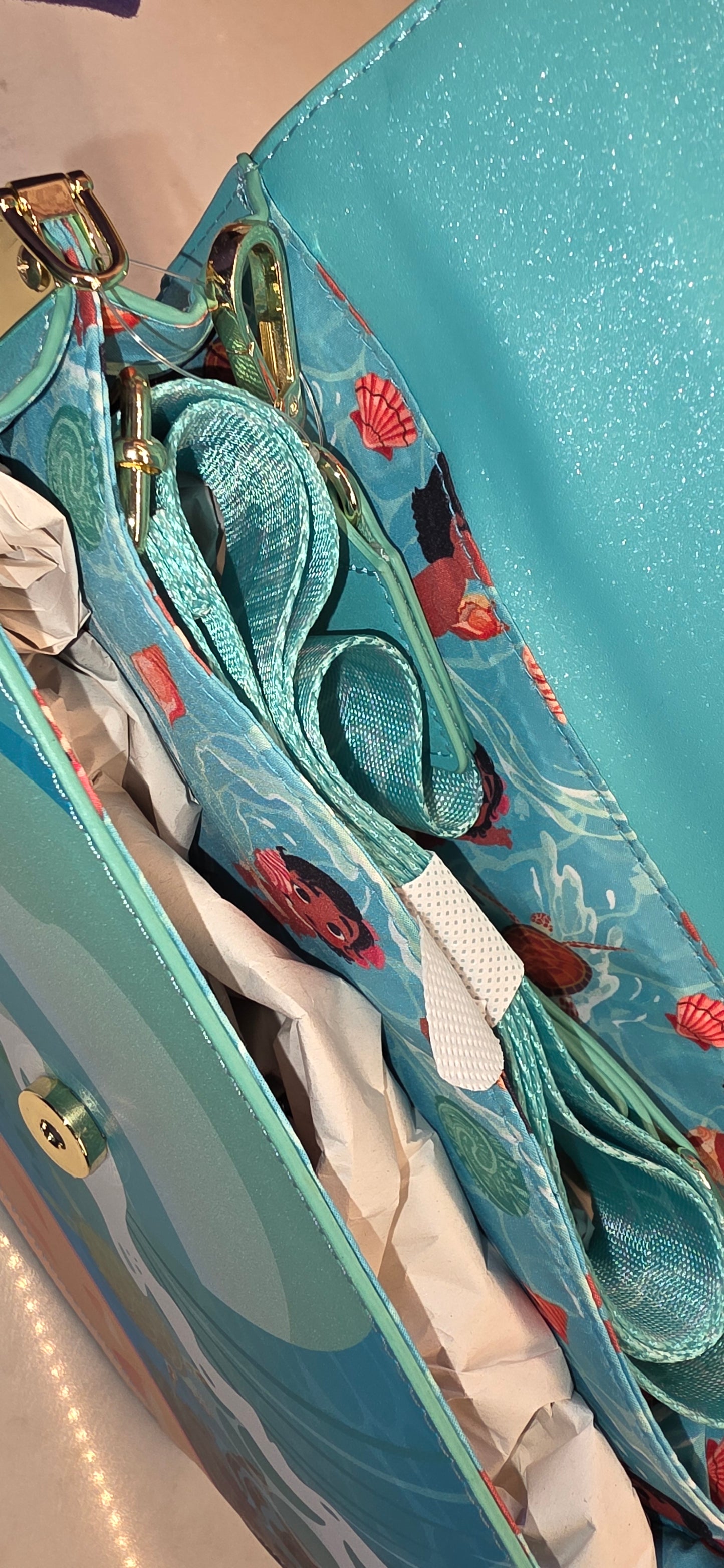 CB: Loungefly Disney Moana Ocean Wave Handle GITD Glow in the Dark Crossbody Bag