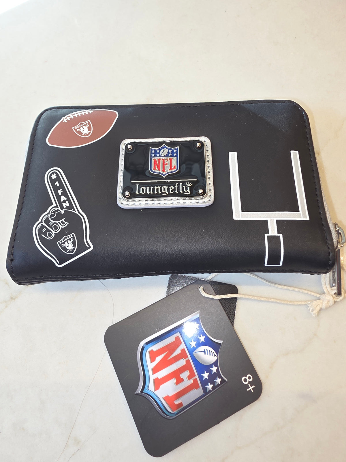 WALLET: NFL Las Vegas Raiders Football Zip Around Wallet
