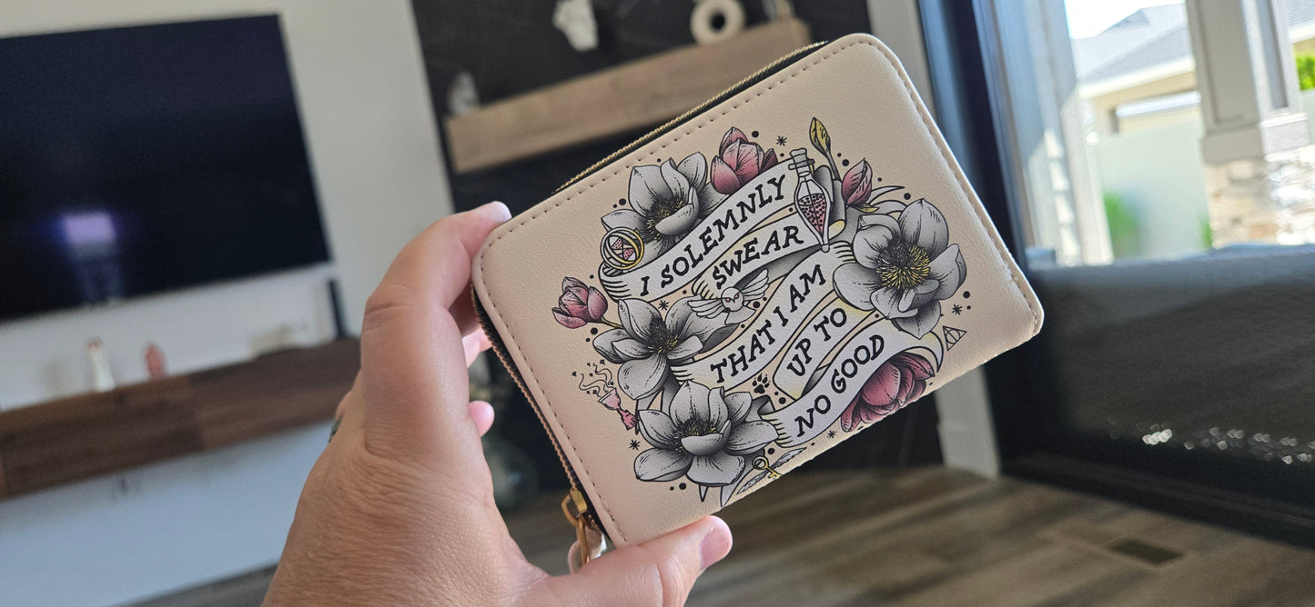 Harry Potter Up To No Good Floral Tattoo Zip Around Wallet