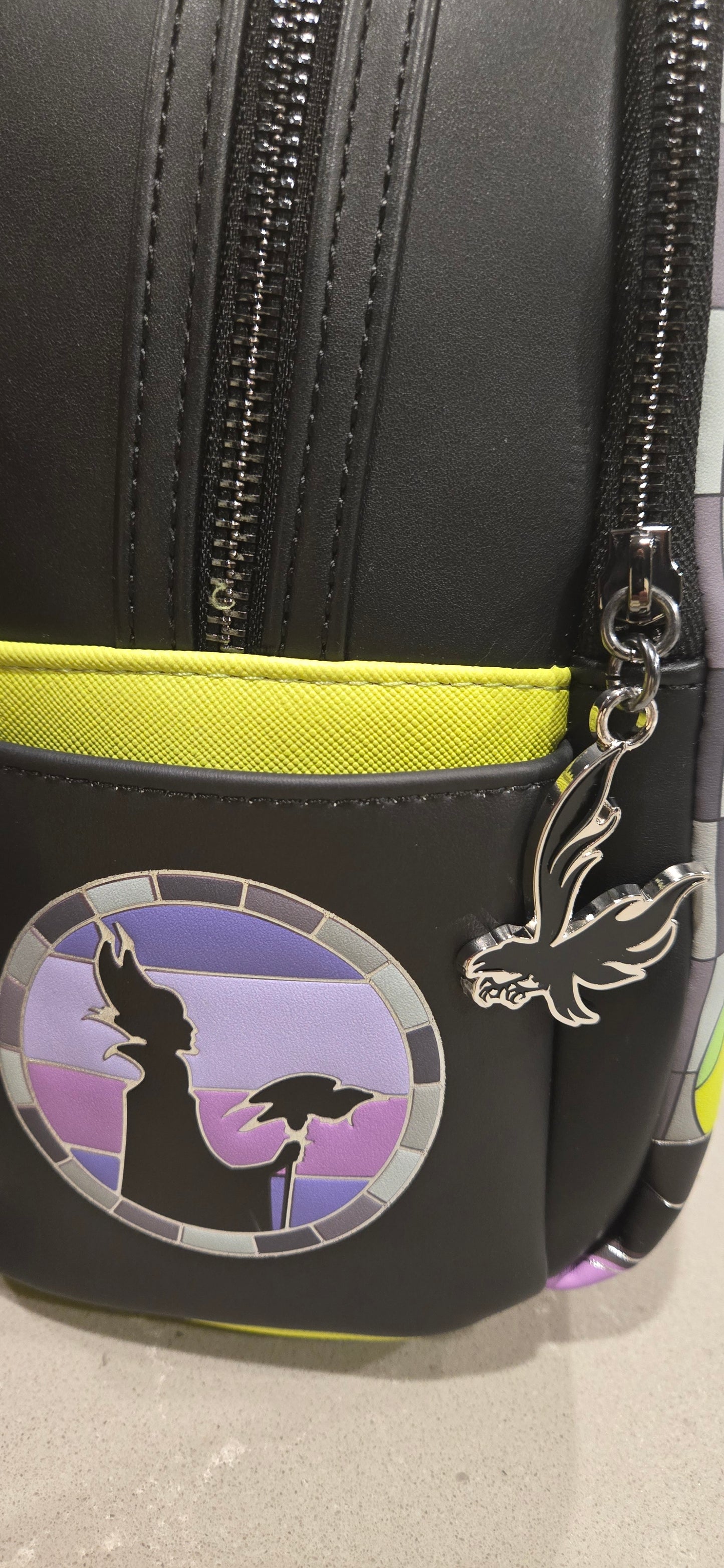 Disney Sleeping Beauty Villain Maleficent Stained Glass Mink Mini Backpack