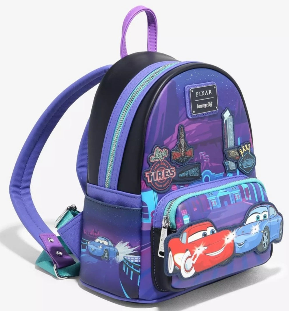 Disney Pixar Cars Lightening + Sally Nite Scene Mini Backpack