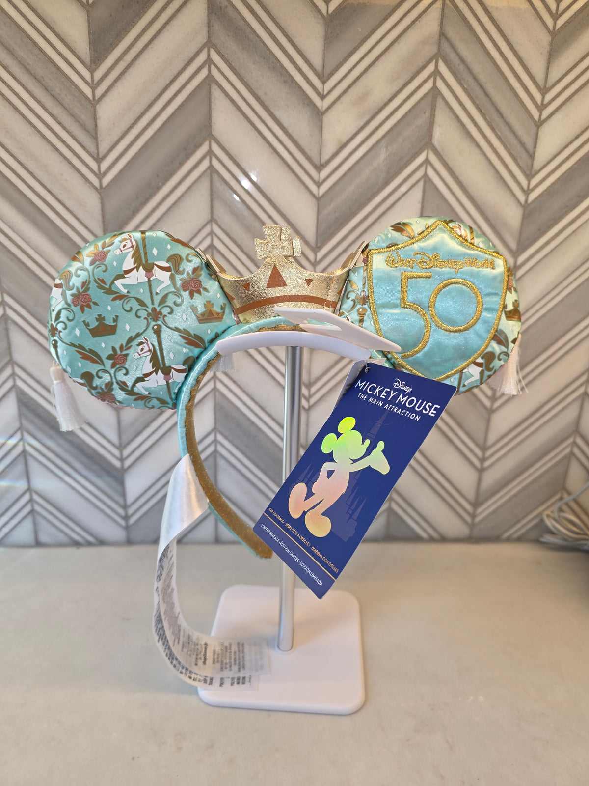 EARS: Disney Parks MMA Mickey's Main Attraction King Regal Carousel 50th Anniversary Limited Edition Ears Headband
