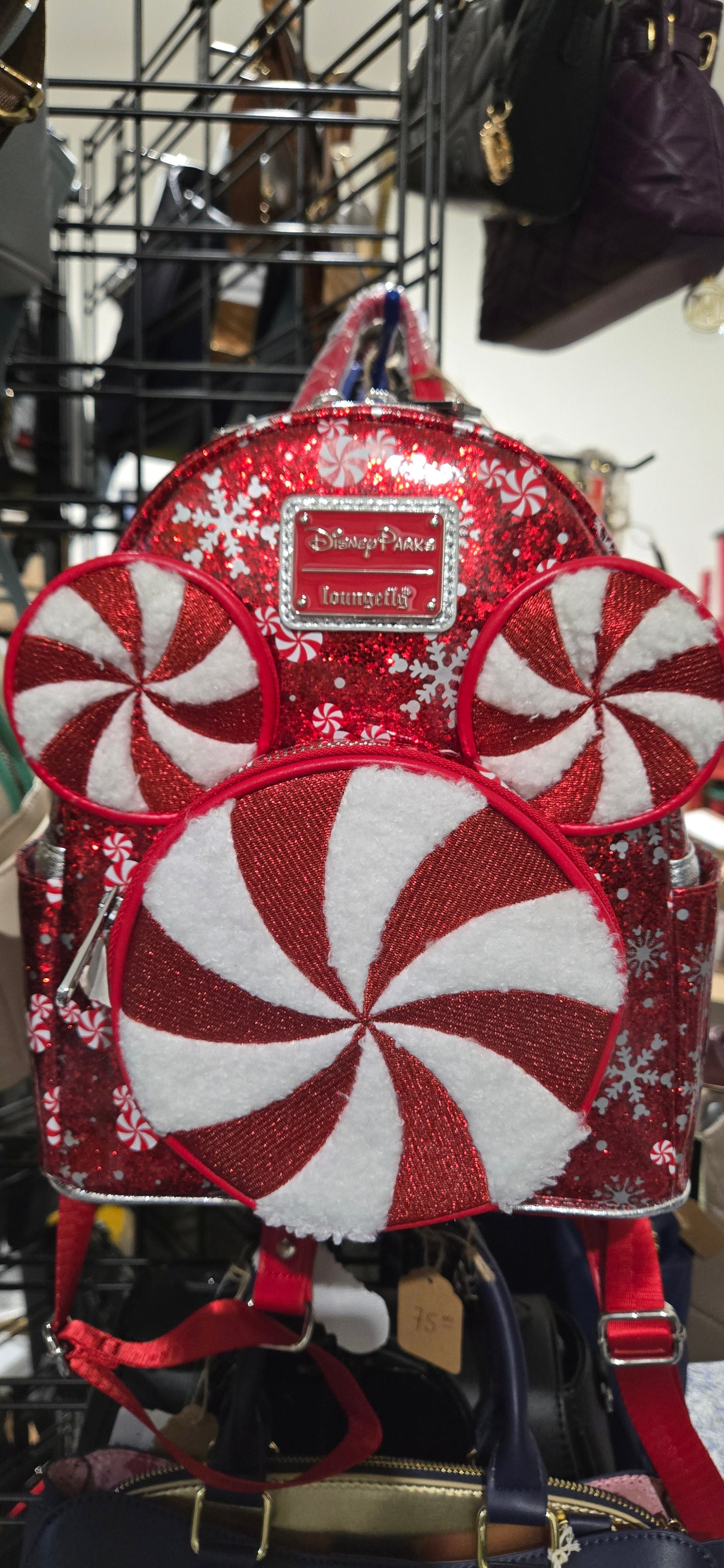 Disney Parks Peppermint Swirl Christmas Mini Backpack