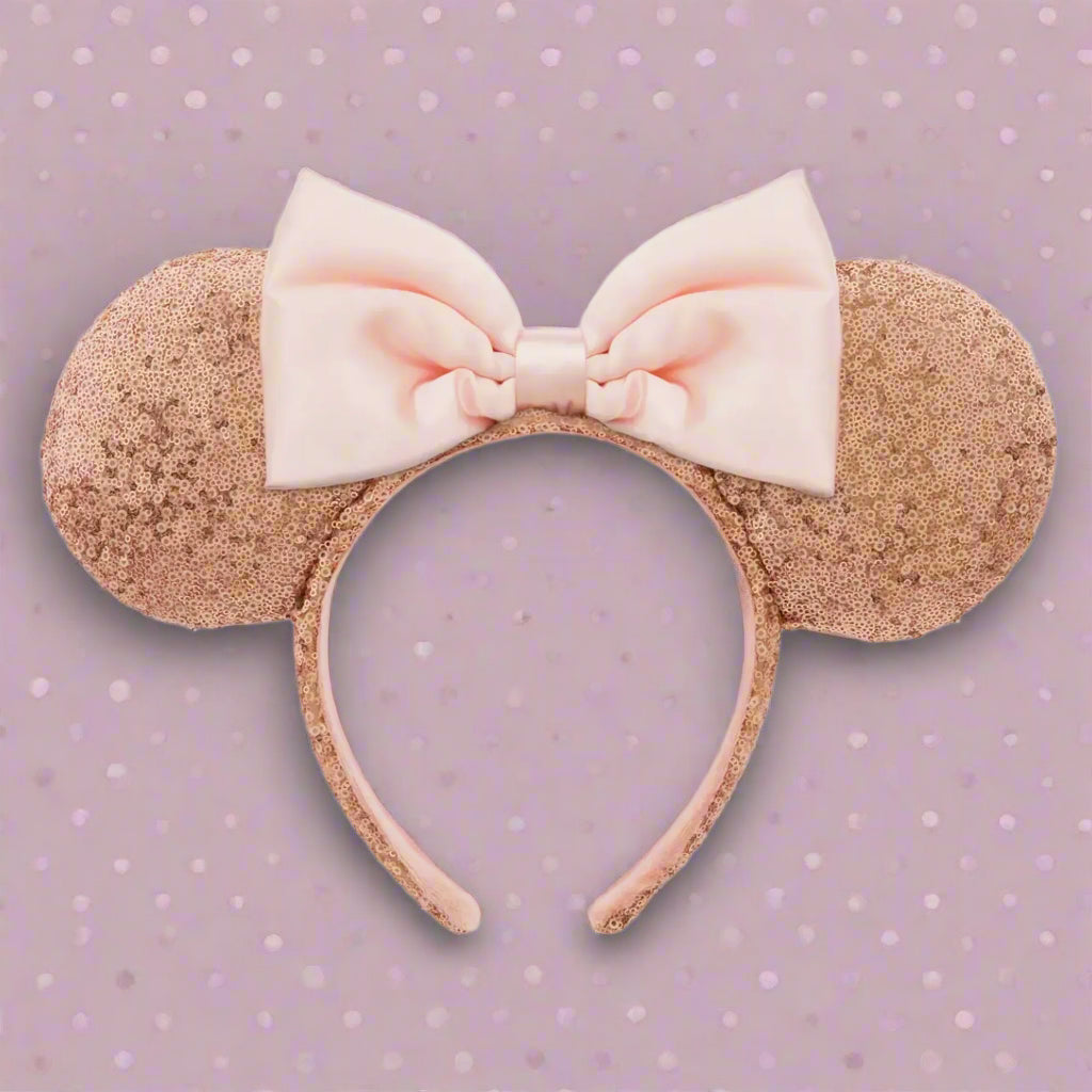 Disney Parks Rose Gold Sequin Minnie Mouse Ears
