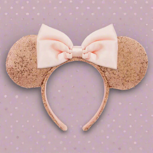 Disney Parks Rose Gold Sequin Minnie Mouse Ears