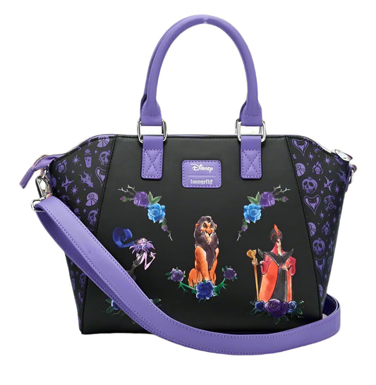 Disney Villains Floral Group Icons Satchel Purple Crossbody