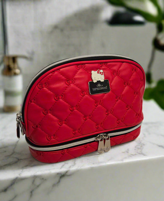 Sanrio Hello Kitty Red Quilted Cosmetic Bag