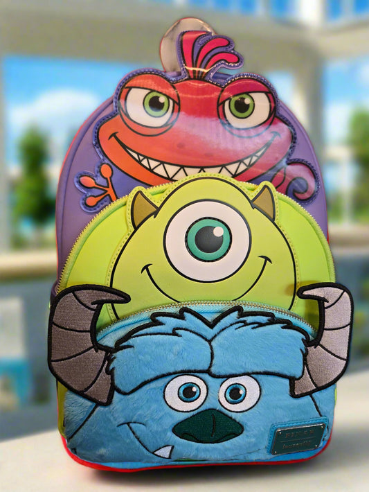Disney Pixar Monster's Inc Triple Pocket Backpack