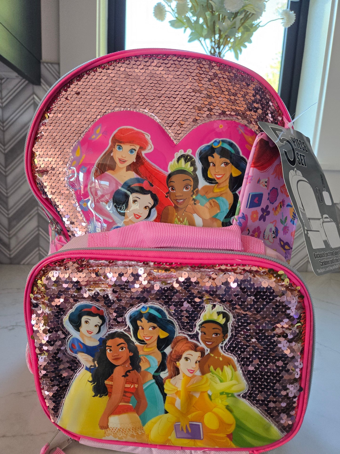 Disney Princess Sequin 5-Piece Set Backpack