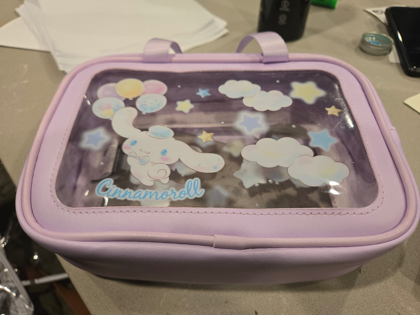Sanrio Cinnamoroll Clear Pastel Purple Cosmetic Bag or Handbag