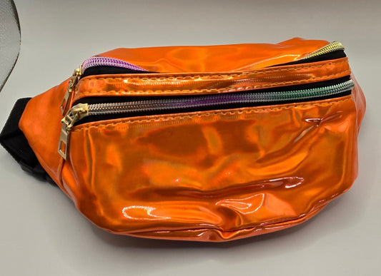 Iridescent Double Zip Rainbow Fanny Pack