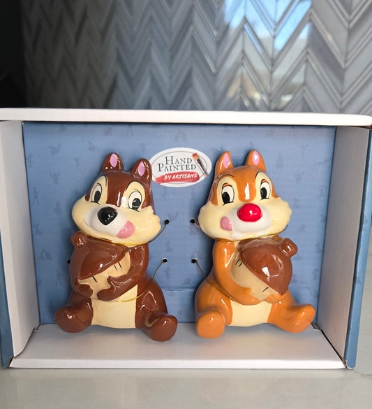 Disney Chip and Dale Ceramic Salt and Pepper Shakers