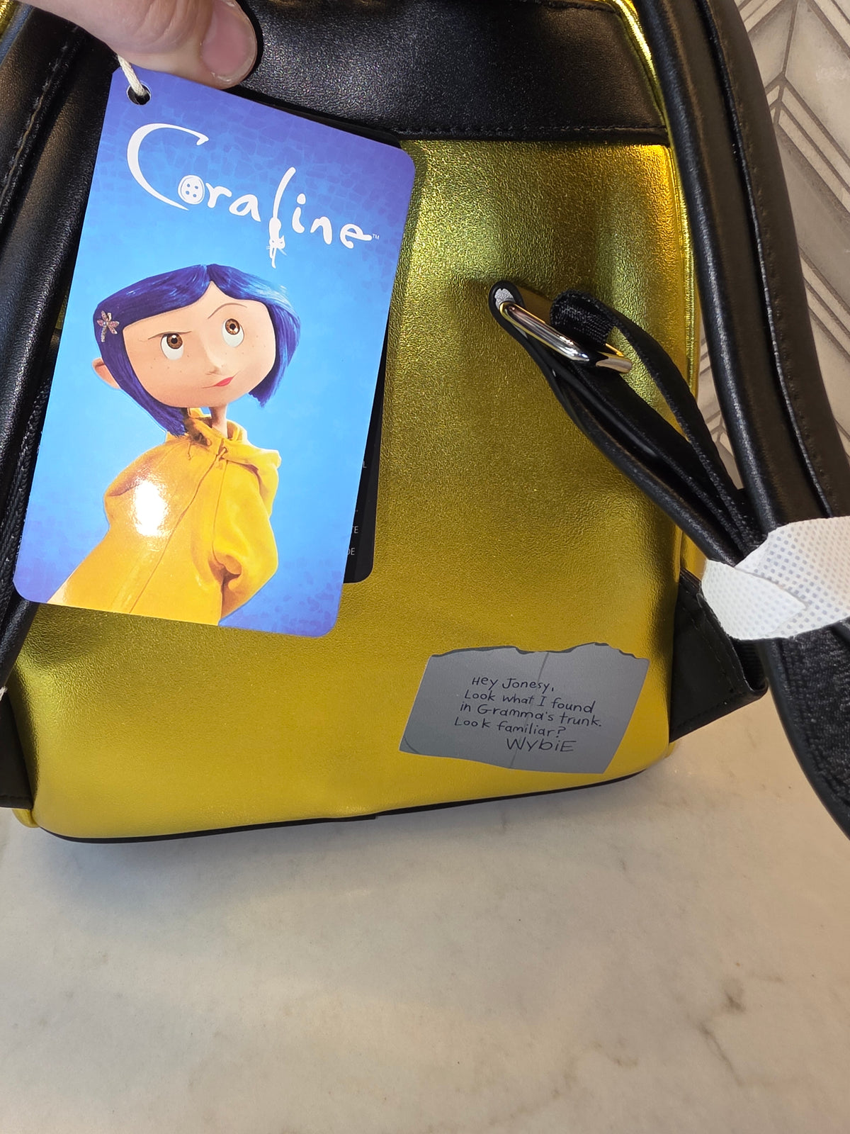 BP: Loungefly Laike Coraline Yellow Jacket Doll Mini Backpack