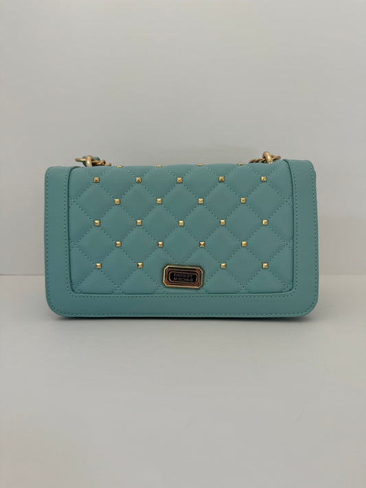 Badgley Mischka Light Blue Crossbody with Square Studs